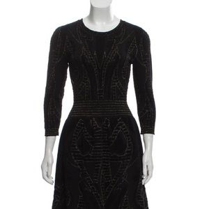 McQ Alexander McQueen Black Metallic Knit Dress